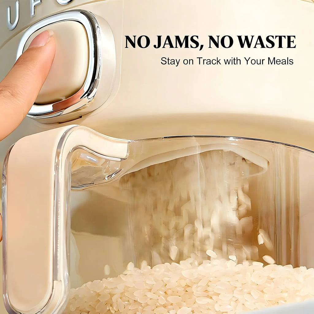 UFORU insect-proof airtight Rice Dispenser with Measuring Cups - Moisture-Resistant Plastic, Airtight Grain Storage Container for Soybeans, Corn & Cereals,pet food,cat food,dog food,suitable for kitchen and food storage room