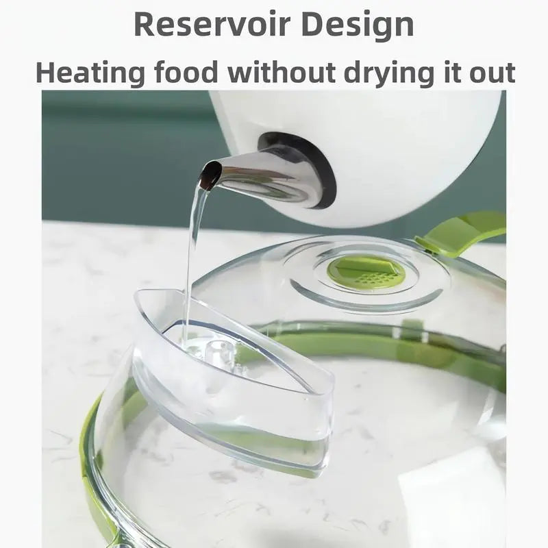 UFORU Microwave Splatter Cover with Water Steamer, 10 inch Clear Microwave Plate Cover Lid for Food, Kitchen Gadgets Accessories for Microwave Oven Kitchenware Utensils