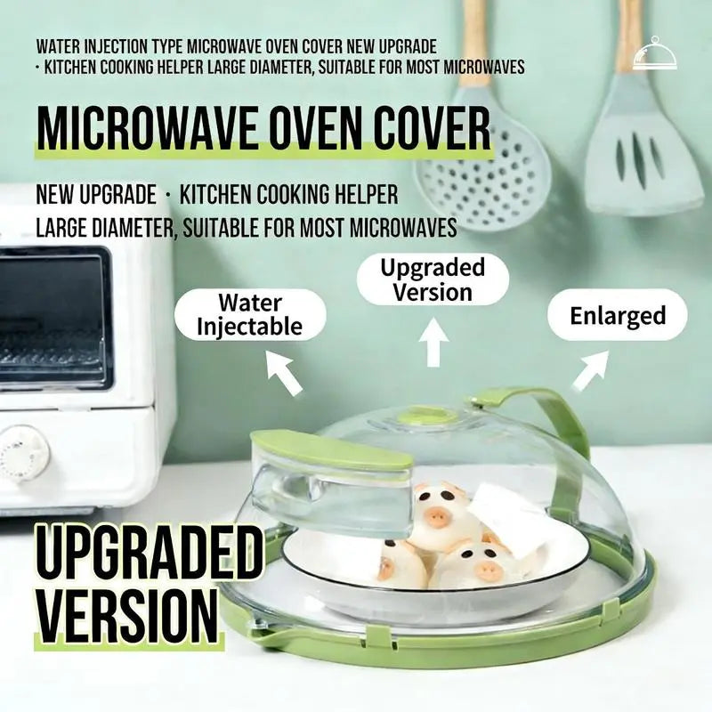 UFORU Microwave Splatter Cover with Water Steamer, 10 inch Clear Microwave Plate Cover Lid for Food, Kitchen Gadgets Accessories for Microwave Oven Kitchenware Utensils