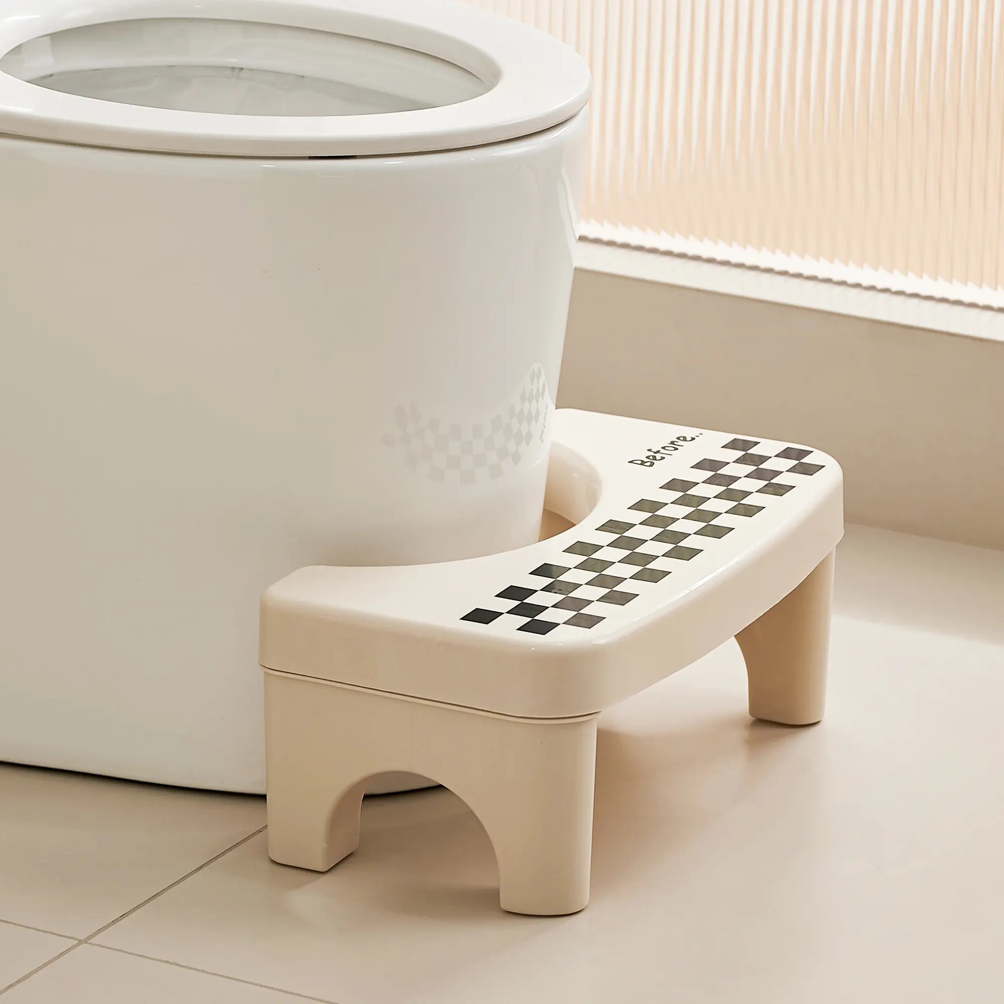 UFORU Adult Bathroom Toilet Stool, 1 Plastic Portable Footstool, Bathroom Non-slip Toilet Auxiliary Step Stool FathersDayGift