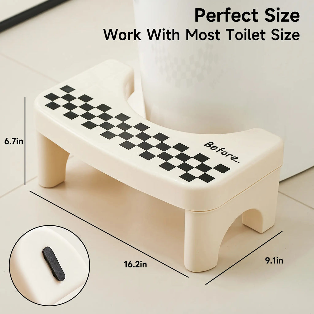 UFORU Adult Bathroom Toilet Stool, 1 Plastic Portable Footstool, Bathroom Non-slip Toilet Auxiliary Step Stool FathersDayGift