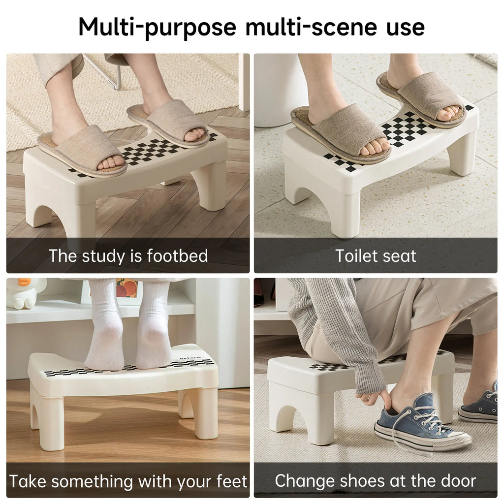 UFORU Adult Bathroom Toilet Stool, 1 Plastic Portable Footstool, Bathroom Non-slip Toilet Auxiliary Step Stool FathersDayGift