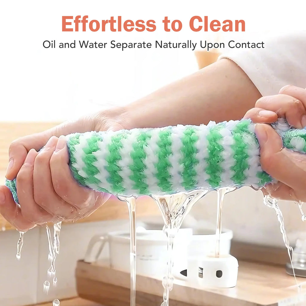 10 Counts Microfiber Cleaning Cloth, Kitchen Towels Absorbent Streak Free Cleaning Towels for Dish Drying Washing, 9.84" x 9.84" Striped Washable and Reusable Towels
