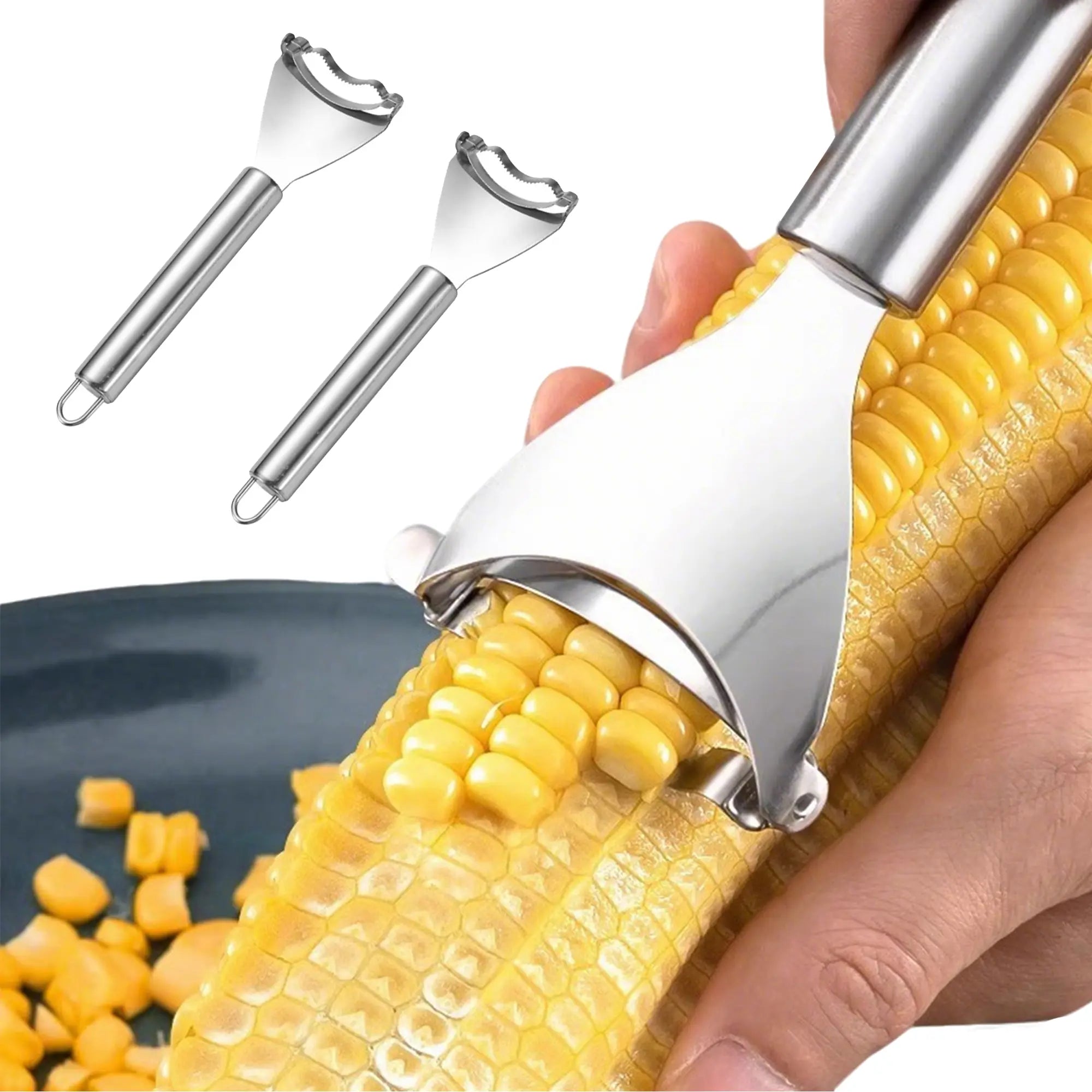 2 Counts Corn Peeler, Commercial Corn Processing Tool - USDA Approved for Food Service Industry