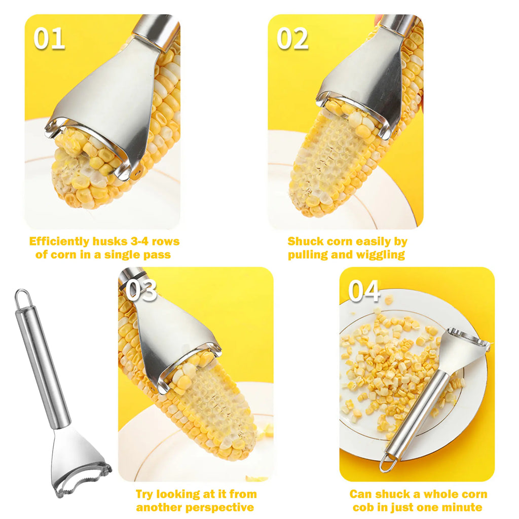 2 Counts Corn Peeler, Commercial Corn Processing Tool - USDA Approved for Food Service Industry